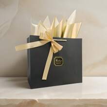 12/30pcs Elegant Minimalist Golden Foil "Thank You" Bowknot Gift Bags, Wedding/Birthday/Christmas/Valentine's Day Party Favor Bags For Family, Friends, Coworkers (Actual Color May Vary)