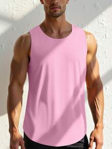 3pcs Men Solid Color Sleeveless Gym Tank Top Muscle Fit Workout Fitness Vest - Multicolor - View 6