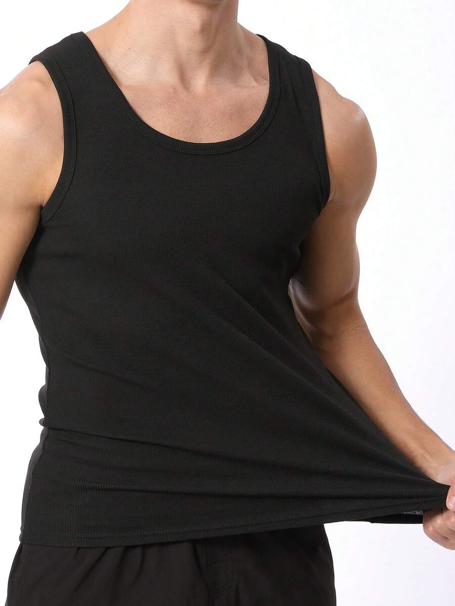 Men's Summer Sports Top, British Style Coarse Rib, Breathable Sweat-Wicking, Heavy-Weight American Muscle Top