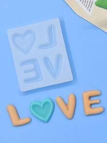 1 khuôn silicon hình trái tim và chữ cái để nướng bánh - Nhiều màu - Xem 5