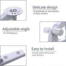 1 件/2 件通用室内壁挂支架，适用于安防摄像头、智能球头摄像头天花板/壁挂支架、闭路电视配件 - 白色 - 查看 6