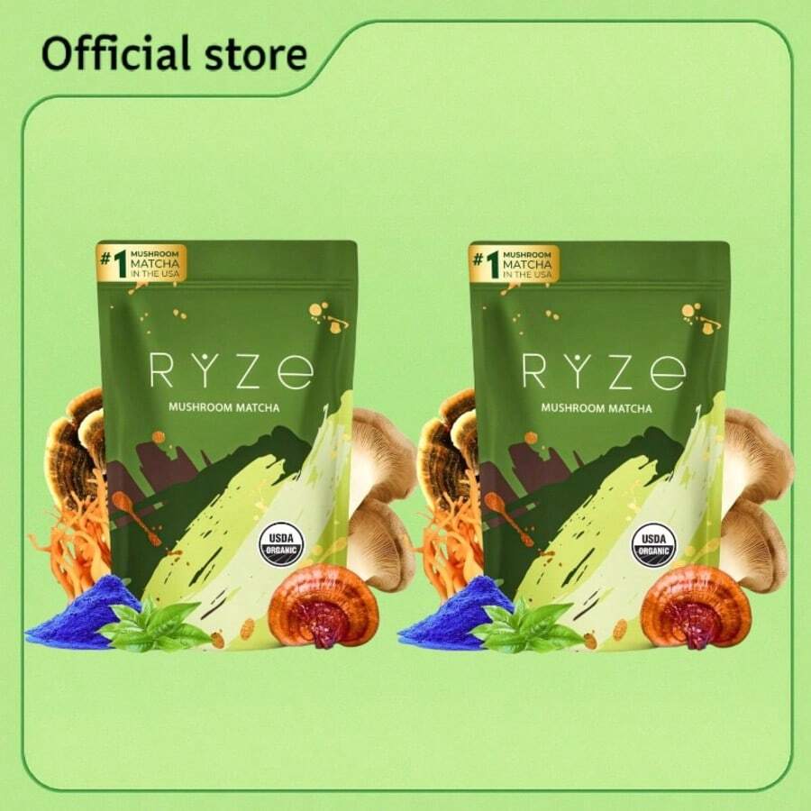 Mushroom Matcha L6 - Matcha Japonés De Grado Ceremonial USDA Orgánico Con Hongos Adaptógenos (Cordyceps, Reishi, Hericium, Trametes) - Energía Natural, Enfoque Mental, Digestión E Inmunidad - 30 Porciones - Sin Cafeína Nerviosa - Antioxidantes Premium - 2PCS - 查看 1