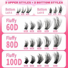 MEM 608pcs Faux Eyelash Clusters, 40D+60D+80D+100D, DIY Eyelash Extension, Mink Fur Lashes - Premium D-Curl Thick & Natural Eyelash Clusters, Suitable For DIY Eyelash Extension - Reusable, Lightweight & Easy To Apply - D - 查看 6