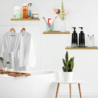 1 pieza Estantería flotante de pared, sistema de instalación oculto único que aprovecha eficazmente el espacio de la pared para almacenamiento y decoración del hogar