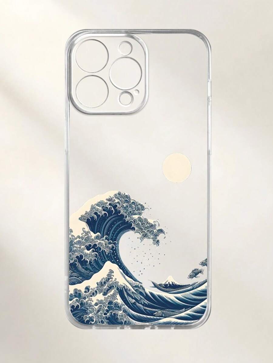 Capa de Telefone de Verão IphoneOcean 1 Peça, Capa Protetora de Telefone Transparente Artística Impressa com Onda de Kanagawa, Proteção Resistente a Choques, Compatível com Iphone 16/11/16pro/16plus/16promax/16e/15Promax/13/14/12/XS/XR/7G/8P, Galaxy S25/S25PLUS/S25 Ultra/A16/A36/A26/A56/A50/A12/A32/A52