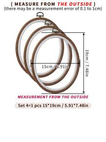 3 قطع دائرة خياطة متنوعة الأحجام 6 بأسلوب عتيق مزين بالخشب البني وملمس الخشب الطبيعي لعمل الاشغال اليدوية، اطر سشوار الحلم الديكورية المعلقة. مصنوعة من مواد عالية الجودة البلاستيك والمعدن. مناسبة لأغراض الديكور كالهالوين وعيد الميلاد والهواتف والحقائب والاثاث والسيارات