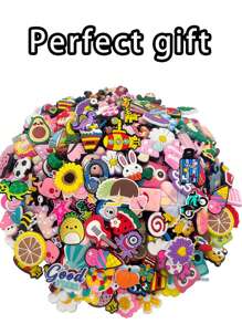 Random Series 20/50/100Pcs DIY Charms For Shoe Key Chain Sandals Beach Bags, PVC Shoe Charms For Clogs Premium Quality Popular Decorations Accessories Great Gifts For Christmas, Birthday, Party