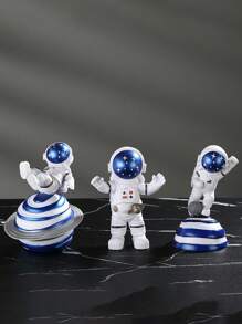 Astronaut Model Figurine Set, Home Decor Craft Desk Ornament, Spacecraft Spaceman Toy, Birthday Gift