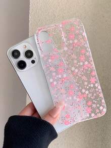Funda para teléfono Flor Minimalista Moda en todas partes Pequeño patrón floral rosa Pintado TPU Funda para teléfono a prueba de golpes Compatible con phone Funda S - Multicolor - Ver 4