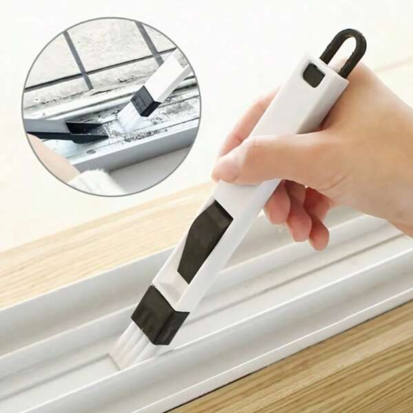 1 pieza Cepillo de limpieza para ranuras de ventanas, herramienta de limpieza de ventanas de pantalla, cepillo pequeño para ranuras de teclado, cepillo para hendiduras de bandeja de cristal
