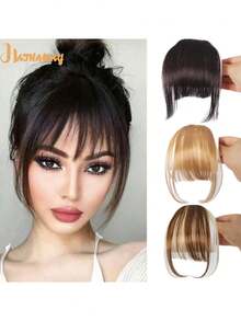 Invisible Bangs Hairpieces, Lightweight Front Bangs Clip-On Fake Hairpieces With Sideburns - Multicolor - View 2
