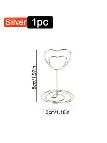 1~30 件心形桌号架、座位卡架、金属丝照片架、小桌卡架、照片照片架，适用于餐桌中心装饰、婚宴、生日周年纪念、情人节派对装饰，