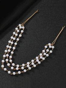 1 قطعة مشبك شعر أنيق متعدد الطبقات مزين بالشرابات واللؤلؤ ذو طرفين، مناسب لارتداء النساء في المناسبات الرسمية والكاجوال، اكسسوار شعر من سبيكة الزنك مناسب كهدية، مشابك شعر، مشابك شعر، مشابك شعر