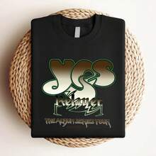 180g Pure Cotton Cotton T Shirt Yes Mussic Relayer The Album Series Tour Jon Anderson Steve Howe Print Round Neck Short Sleeve Streetwear Designer Clothes Stylish Summer Homme For Women Slightly Graphic Breathable Soft Top For Everyday Wear Casual Stretched Versatile Comfortable Unisex Fashion