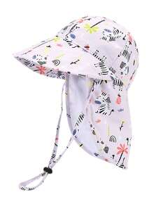 1 pezzo Cappello da sole in rete traspirante per bambini con motivi a cartone animato di unicorno/leone/zoo/zebra/orso/oceano, adatto per attività all'aperto di bambini piccoli, parco giochi, viaggi, spiaggia, nuoto - Multicolore - Visualizzare 11