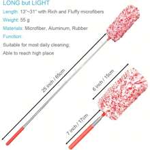 1 Stück ausziehbarer Mikrofaser-Staubwedel zum Reinigen von Büro, Auto, Computer, Klimaanlage und mehr - waschbar und wiederverwendbar