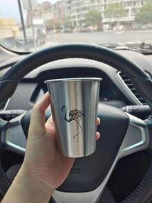 1入組500毫升不鏽鋼水瓶，健康茶杯，金屬飲料杯，動物印花杯，可重複使用的水瓶