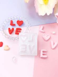 1 khuôn silicon hình trái tim và chữ cái để nướng bánh - Nhiều màu - Xem 2