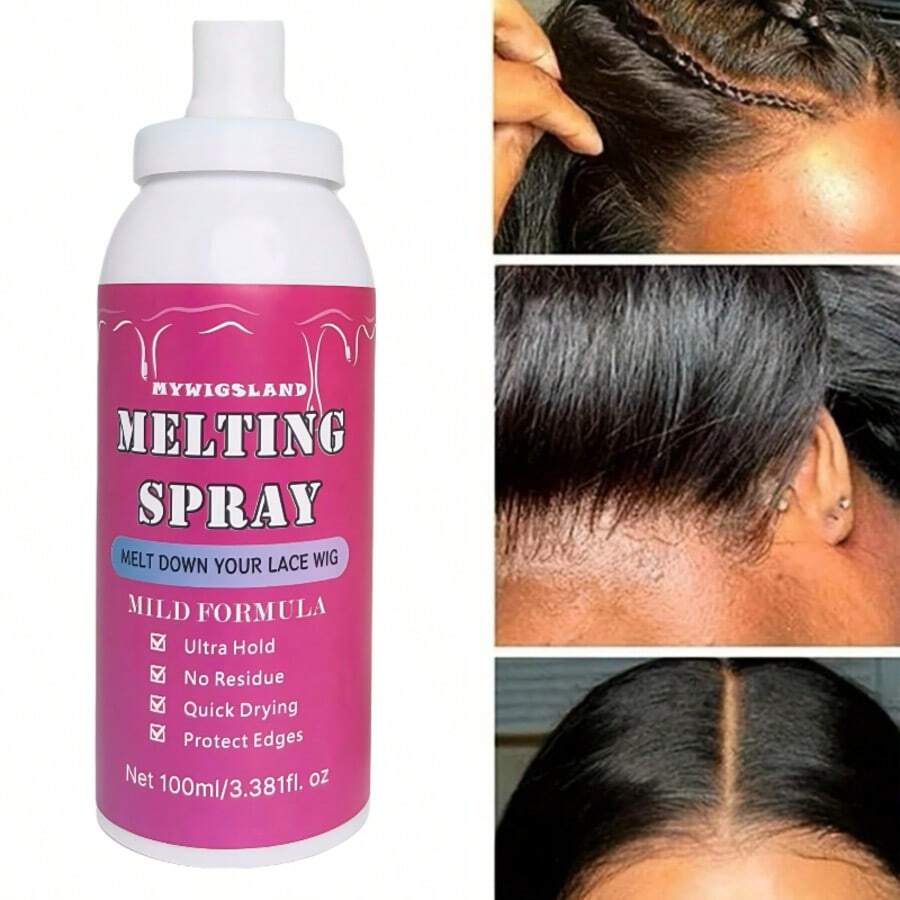 Lace Melting Spray For Glueless Wig Install,  Lace Adhesive For Wigs, Skin Friendly Formula To Protect Edges - 100ml - 查看 1
