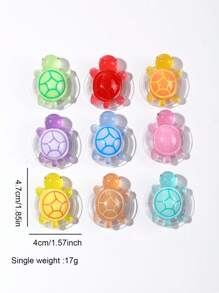 1/3 piezas Soporte de agarre de teléfono con diseño de tortuga colorida y brillante en la oscuridad, diseño de animal marino de dibujos animados 3D, cómodo soporte de escritorio, 2 en 1 adhesivo y soporte, ABS+Silicona, se adapta a la mayoría de los teléfonos