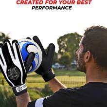 1 Pair Of Professional Men's And Women's Universal Youth Football Goalkeeper Training And Competition Anti-Slip And Wear-Resistant Gloves, Adult Men's And Women's Universal Youth Competition Training Goalkeeper Special Anti-Slip And Wear-Resistant Professional Training Wear-Resistant Machine-Sewn PU Training And Competition Football Goalkeeper Gloves
