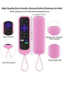 1 Piece Of Bright Luminous Silicone Remote Control Cover For Hisense And Roku TVS - Neon Green, Blue, Pink, White, Purple With Lanyhook, Anti-Slip Protective Cover, Supports 15 Devices, No Battery Required,Suitable For Families, Schools, Offices, Travel, Bags, Organizers, And Storage - Multicolor - View 3