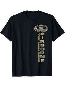 Veterans Day T-Shirt - U.S Army Airborne Division Paratrooper Shirts, Comfortable, Durable For Patriotic Wear - Black - View 1