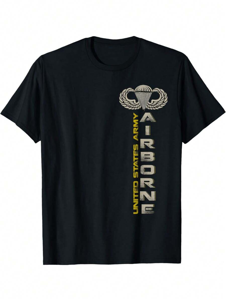 Veterans Day T-Shirt - U.S Army Airborne Division Paratrooper Shirts, Comfortable, Durable For Patriotic Wear - Black - View 1