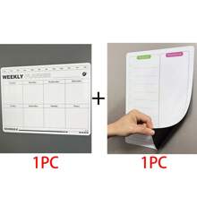 1 pieza Pizarra magnética borrable para refrigerador, pegatina de pizarra blanca magnética suave, calendario semanal, mejor regalo de memorándum