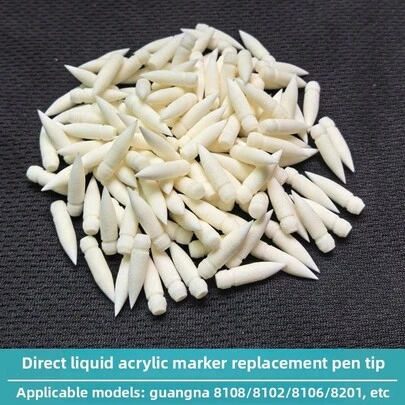 10pcs 8101 Series 240 Colors Universal Liquid Acrylic Paint Marker Pen Refill Tips - White, Durable, High Quality, Suitable For Arts And Crafts, Hobby Supplies | Art Supplies | Smooth Writing Tips, Marker Pen Accessories Back To School