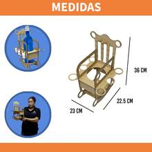 Porta Botella 6 Caballitos Silla Mecedora Mdf 3 Mm - Beis - Ver 2
