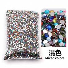 2mm, 3mm, 4mm, 5mm, 6mm Bulk Pack Non-Hotfix Resin Flat Bottom Rhinestones Crystal Nail Studs DIY