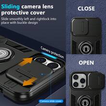 多功能防震手机壳带隐藏支架，适用于 Apple 11/12/13/14/15/16 Pro Max、Galaxy S24/S25+、A26/A36/A56 防水防摔防刮 - 黑色 - 查看 2