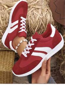 Women's Lightweight White Sneakers, 2025 New Spring And Summer Popular Flat Style Versatile Casual Athletic Shoes - Green - View 9