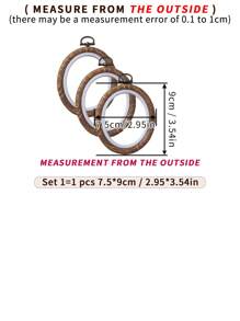3 قطع دائرة خياطة متنوعة الأحجام 6 بأسلوب عتيق مزين بالخشب البني وملمس الخشب الطبيعي لعمل الاشغال اليدوية، اطر سشوار الحلم الديكورية المعلقة. مصنوعة من مواد عالية الجودة البلاستيك والمعدن. مناسبة لأغراض الديكور كالهالوين وعيد الميلاد والهواتف والحقائب والاثاث والسيارات