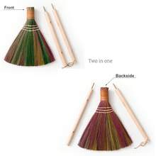 Local Shipping-Straw Soft Broom For Cleaning, Decorations Item Indoor Outdoor With 39.36 Inch Lengh,.Colorful Straw Soft Broom, Asian Natural Whisk Broom Sweeping Grass, - Default - View 2