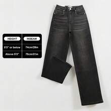 KatchMe Women's Minimalist High Waist Denim Stretch Wide Leg Jeans,  Multi-Pocket Denim Trousers For Women, Classic Women's Pants, Street Womenswear - 木炭 - 查看 1