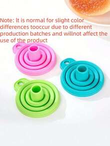 1 pieza Embudo plegable de color aleatorio, embudo para alimentos, embudo de cocina plegable, embudo de boca ancha para enlatados, embudo para botellas, accesorio de cocina a prueba de salpicaduras, fácil almacenamiento para organización de la cocina - Multicolor - Ver 4