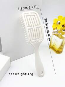 1pc Small Portable Hollow Comb In Beige Color, Suitable For Home Travel And Both Dry And Wet Use, - Beige - View 10
