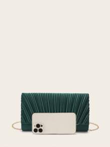 Pink Satin Pleated Clutch Bag, Simple And Practical Multi-Functional