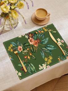 1/4 pièces Dessous de plat en lin bohème coloré, accessoires de cuisine à motif floral, dessous de plat élégants résistants à la pollution, conviennent pour la maison, la salle à manger, la décoration de restaurant