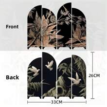 Chinese Style Desktop Partition Screen, Chinese Classical Lacquerware Art Crafts, Decorative Double-Sided Tabletop Screen For Study Room, Birthday Gift