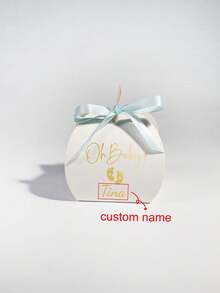 可定制的“Oh Ba By！”迷你礼盒，配有粉色/蓝色丝带，非常适合用于Baby派对礼品，可个性化定制姓名，非常适合小礼物、糖果和巧克力 - Oh Baby盒定制 - 查看 17