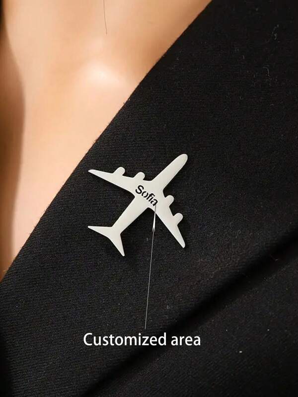 Individuell gestalteter Namensanstecker - Exquisiter personalisierter Flugzeug-Anstecker, geeignet für Herrenanzüge, ideal als Geschenk für Trauzeugen, individuell gestaltbarer Name für alltäglichen Stil, Geburtstagsgeschenk, Muttertagsgeschenk, Geschenk für jeden Tag
