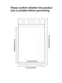 5/10个装防水卡套，竖版/横版证件套，便携式透明PVC材质，工厂工牌、学生证、准考证、校园证件套，学校、家庭及办公用品 - 無色 - 查看 3