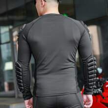 Camiseta de armadura para motociclismo de hombres WOSAWE, transpirable, elástica, con protección de impacto EVA y almohadillas suaves