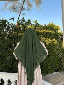 1条女士双层雪纺头巾，甜美温柔时尚，优雅奢华百搭雪纺头巾，适合日常户外活动、祈祷、聚会等场合。 - 雙層雪紡頭套 - 查看 19