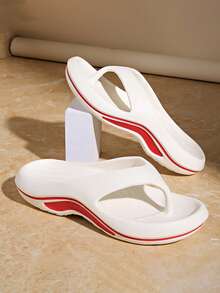 2025 New Couple's Flip Flops Flat Slippers Casual Slippers Sports Slippers Thick Bottom Fashion - Black - View 3