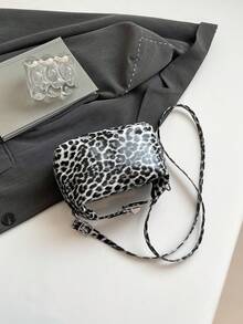 Large Capacity Tote Bag, Fashion One Shoulder Crossbody Bag, PU Material, Party Purse - Black - View 5