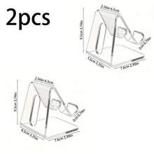 1pc Desktop Mobile Phone Stand Storage Rack Acrylic Decorative Ornaments Transparent (Please Remove The Film Upon Receipt Of The Goods For Use) - Clear - View 12